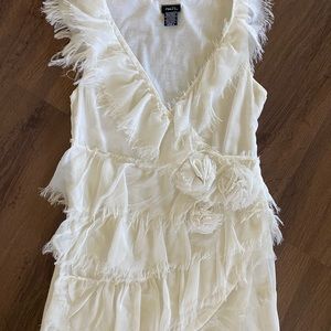 Rue21 Cream Lace Layered Sleeveless V-Neck Shirt